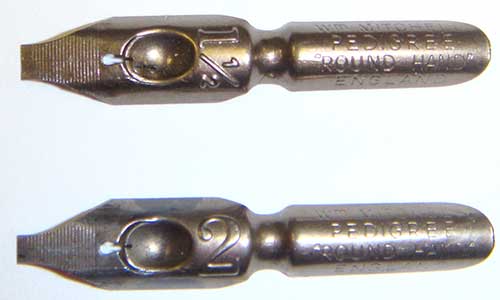 New Nib (top) and Nib with Coating Removed (bottom)